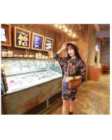 WT9961 Floral Top And Skirt Blue