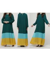WH3309 Stylish 3 Tone Jubah Dark Green
