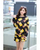 WT5151 Cartoon Top and Pant Black