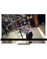 WT5350 Love Print Top Dark Blue