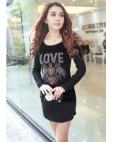 WT5459 Korea Fashion Sequin Top Black