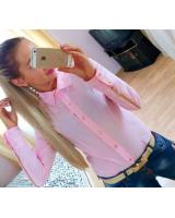 WT5526 Fashion Collar Top Pink