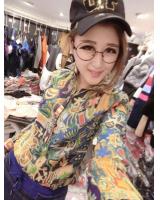 WT5614 Abstract Pattern Top Yellow
