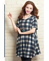 WD5700 Stylish Checker Dress Blue