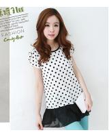 WT5793 Polka Dot Top White