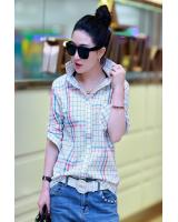 WT5830 Fashion Collar Top Blue