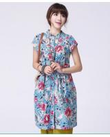 WT5876 Stylish Long Top Light Blue 