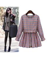 WD5878 Fashion Checker Dress Red