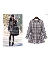 WD5878 Fashion Checker Dress Brown