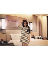 WD6081 Fashion Stripe Dress White