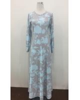 WH1126 Floral Jubah Grey