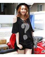 WT6296 Fashion Long Top Black