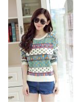 WT6389 Colourful Top Green