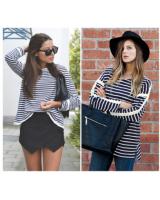 WT6461 Fashion Stripe Top Black