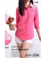 WT1139 Fashion Floral Top Pink