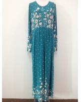 WH1140 Pretty Floral Jubah Blue