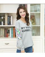 WT6518 Korea Fashion Top Grey