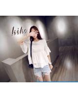 WT6877 Korea Fashion Top White
