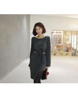 WT6893 Top and Skirt Dark Grey (1 Set)