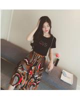 WK6989 Chiffon Pleated Skirt Orange