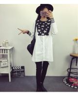 WT6999 Fashion Long Top White