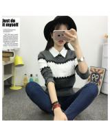 WT3710 Korea Stylish Top Grey