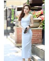 WD7094 Sexy Maxi Dress Grey