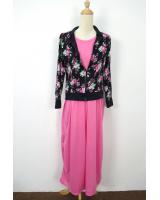 WH1155 Floral Jubah Set Pink