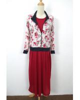 WH1155 Floral Jubah Set Maroon