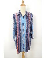 WT1160 Fashion Long Top Dark Blue