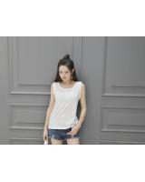 WT7154 Sleeveless Top White