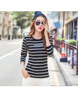 WT7241 Fashion Stripe Top Black