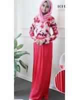WH1161 One Piece Floral Jubah Red