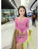 WD7356 Sexy Hugging Dress Pink
