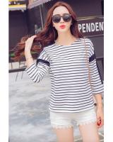 WT7388 Fashion Stripe Top White
