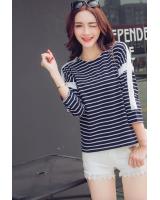 WT7388 Fashion Stripe Top Blue