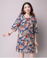 WD7431 Sweet Floral Dress Blue