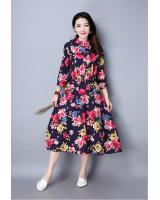 WD7496 Elegant Floral Dress Blue