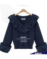 WT7504 Europe Fashion Top Dark Blue