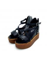HA019 Platform Wedges Black
