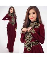 JW5002 Quality Jubah Dress Maroon