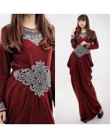 JW5003 Quality Jubah Dress Maroon