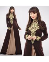 JW5004 Quality Jubah Dress Brown