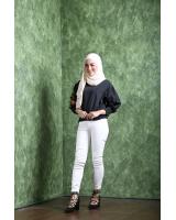 HA039 Tie Up Mid Heels Black