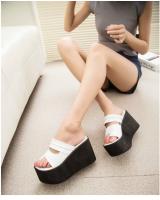 HA053 Open Toe Wedges White