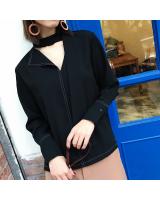 WT3834 Fashion Chiffon Top Black