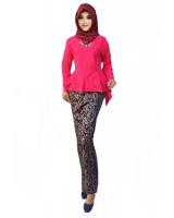 JW5017 Fishtail Peplum Set Pink