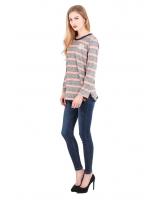 QA-300 Pretty Stripe Top Peach