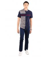 QA-237 Men Trendy Shirt Navy Blue