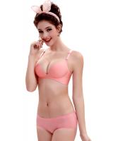 FW150 Soft Rims Seamless Bra & Panty Set-Pink